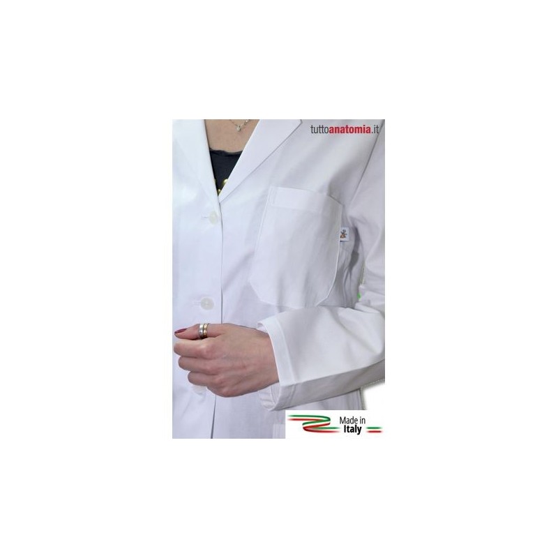 Camice da medico da donna, in gabardina di cotone