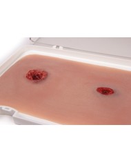 Moulage e simulazione di ferita da arma da fuoco con funzione di sanguiname