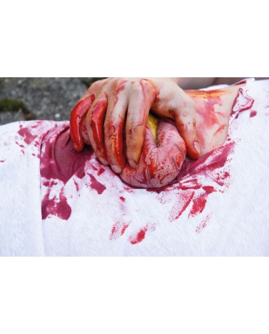 Moulage e simulazione di ferita addominale con protrusione dell intestino E