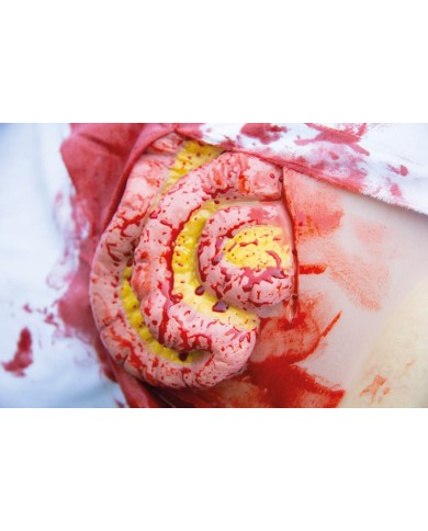 Moulage e simulazione di ferita addominale con protrusione dell intestino t